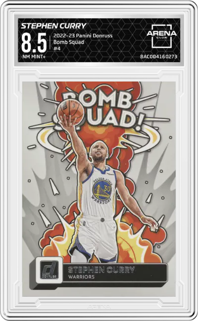 2022 Panini Donruss Bomb Squad Stephen Curry #4 ARENA CLUB 8.5