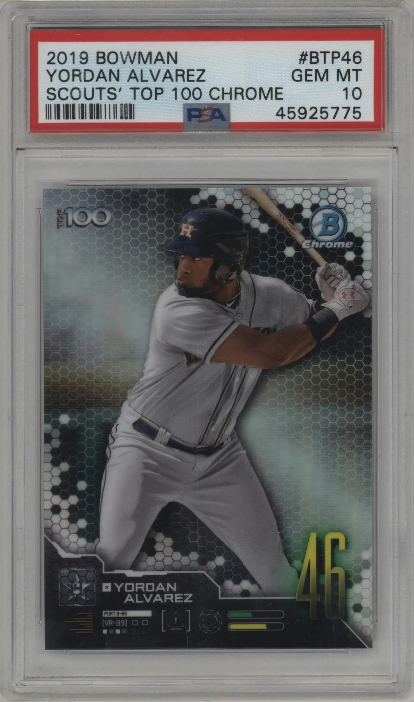 2019 Bowman Scouts Top 100 Yordan Alvarez #BTP-46 PSA 10