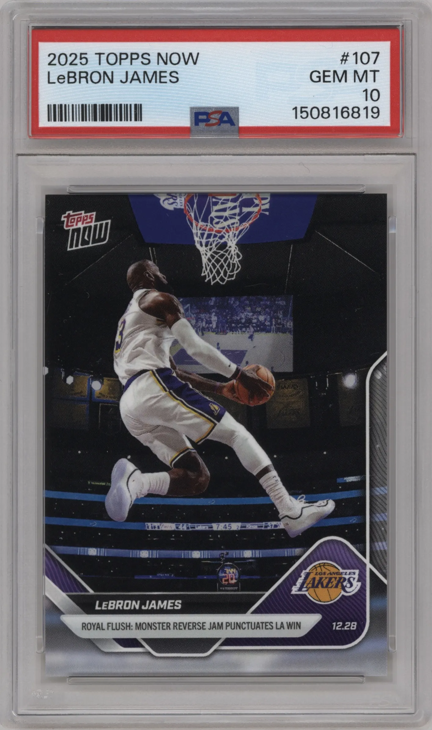 2025 Topps Now Lebron James PSA 10