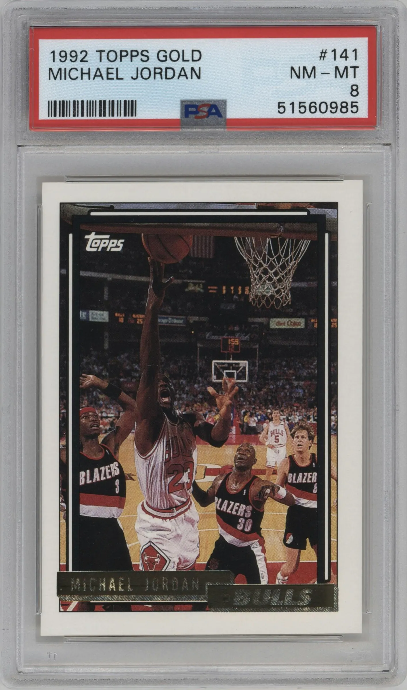 1992 Topps Michael Jordan Gold #141 PSA 8