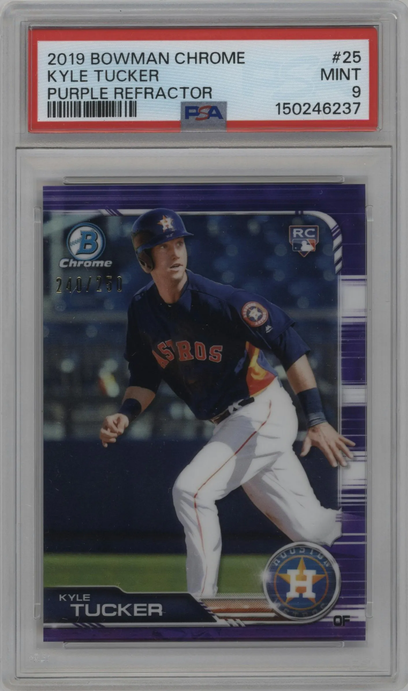 2019 Bowman Chrome Kyle Tucker Purple Refractor #25 PSA 9