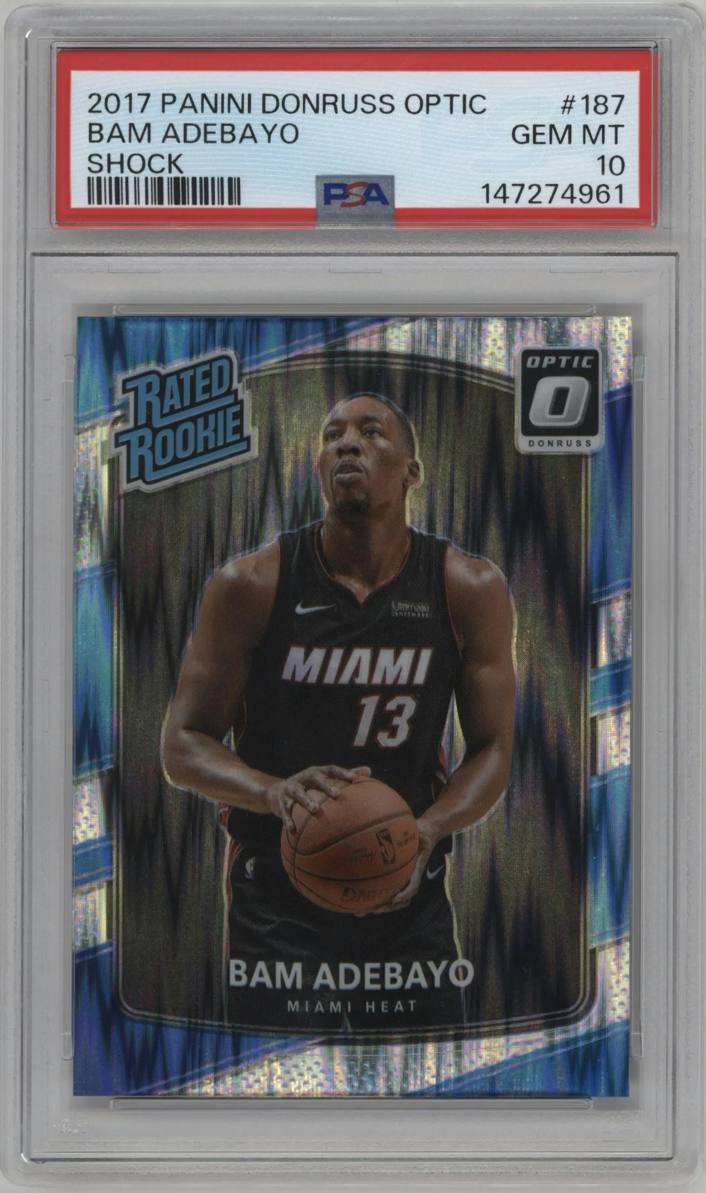 2017 Panini Donruss Optic Rated Rookie Bam Adebayo Shock #187 PSA 10