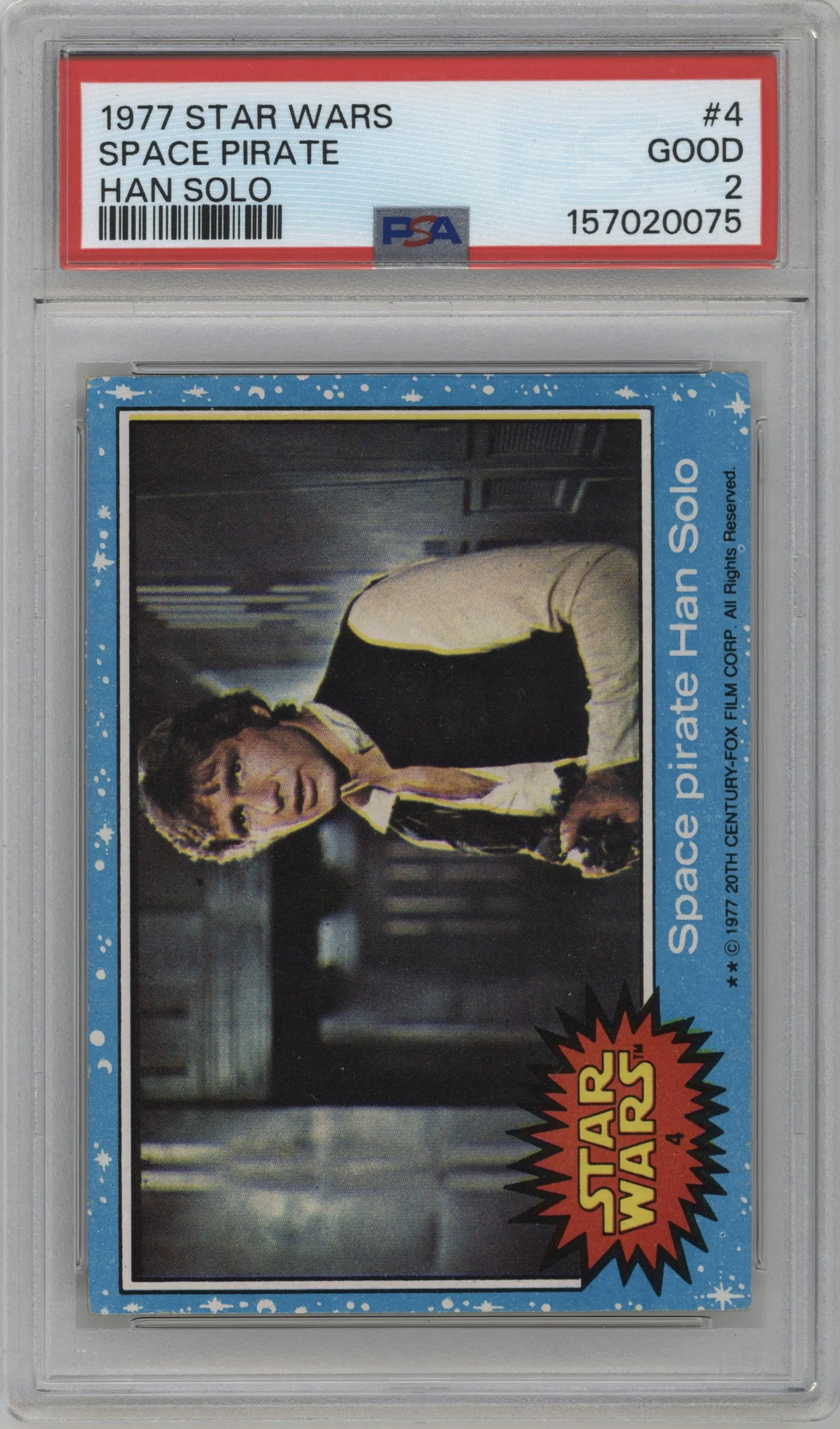1977 Topps Star Wars Series 1 Space Pirate Han Solo #4 PSA 2