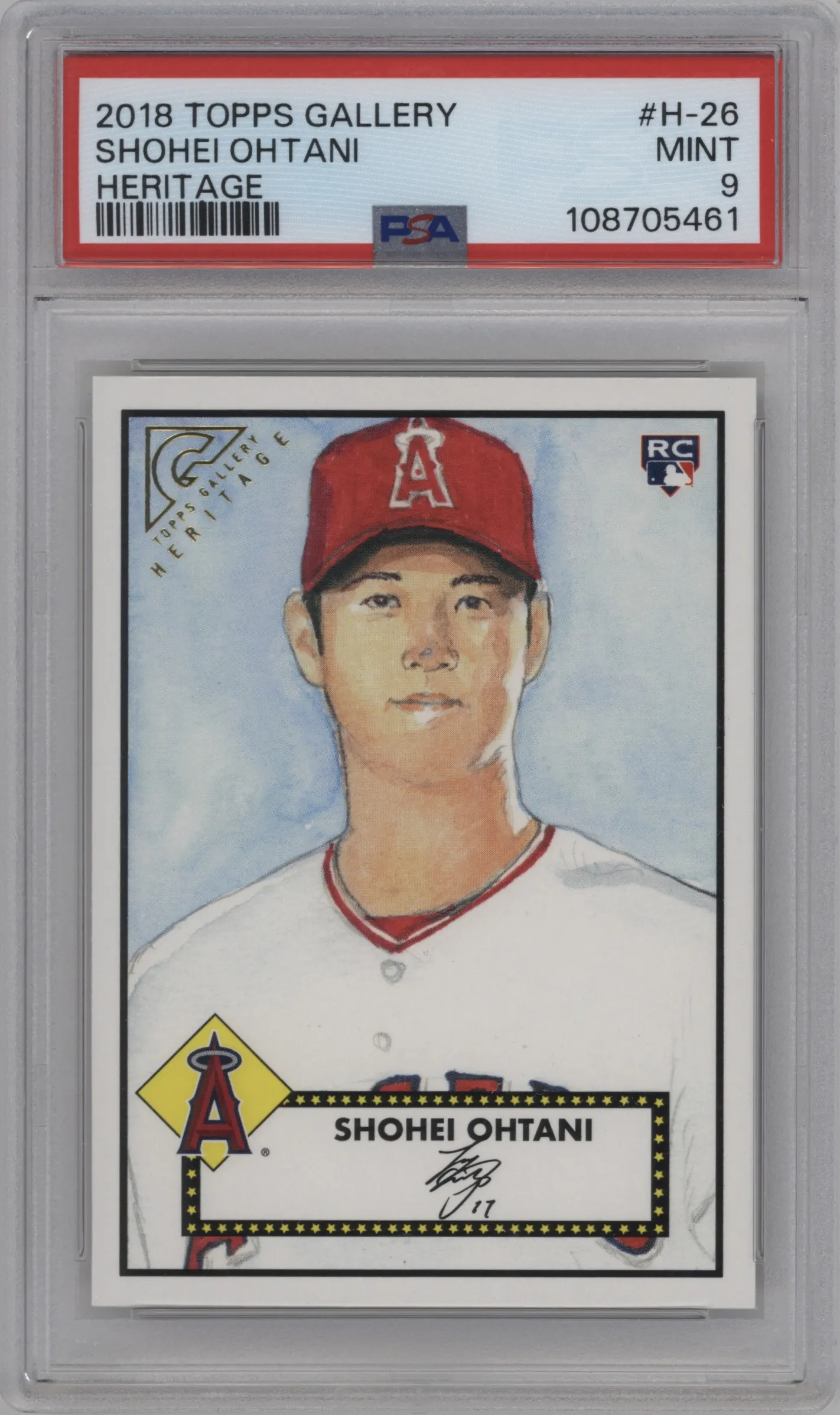 2018 Topps Gallery Heritage Shohei Ohtani #H-26 PSA 9