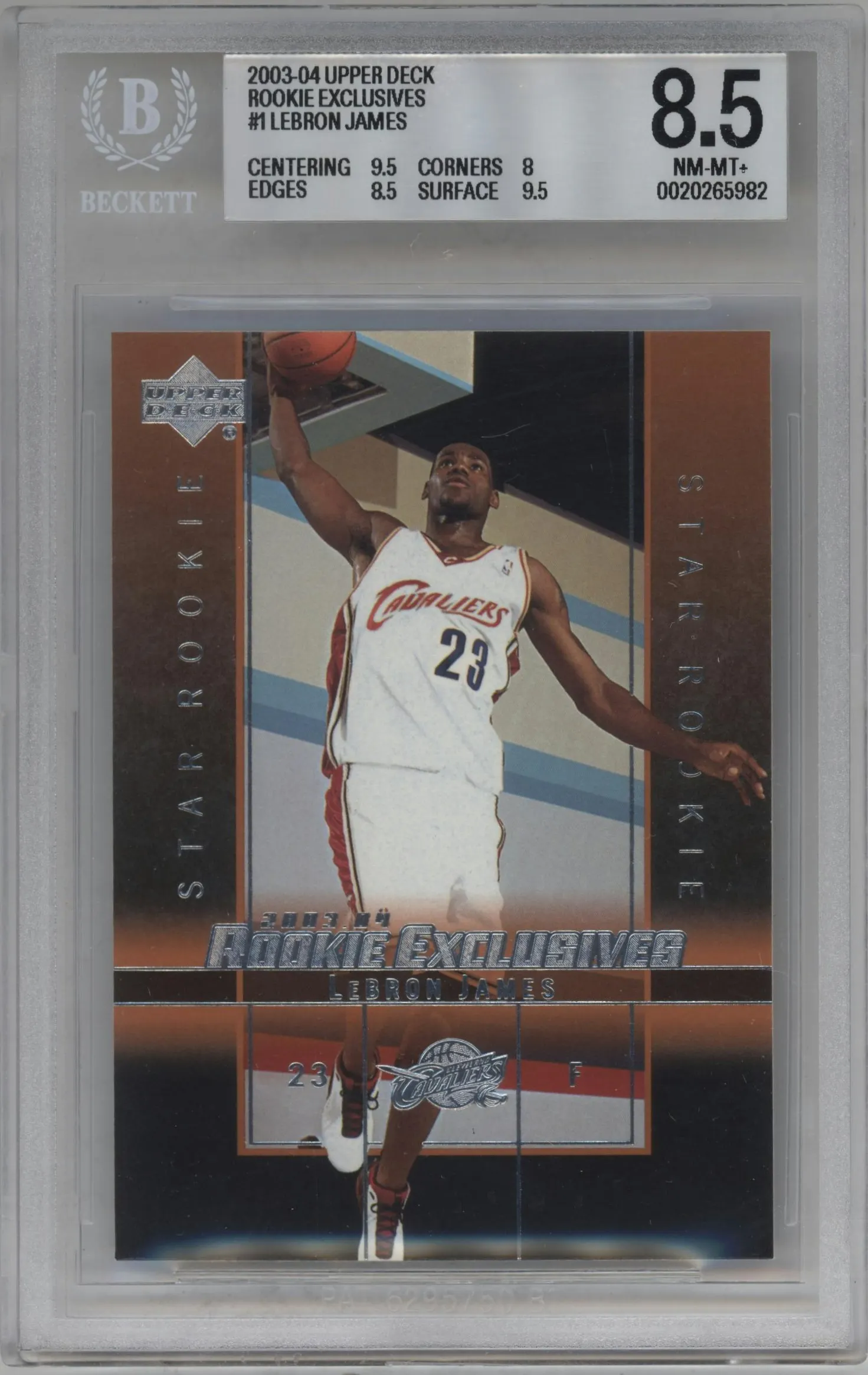2003 Upper Deck Rookie Exclusives LeBron James #1 BGS 8.5