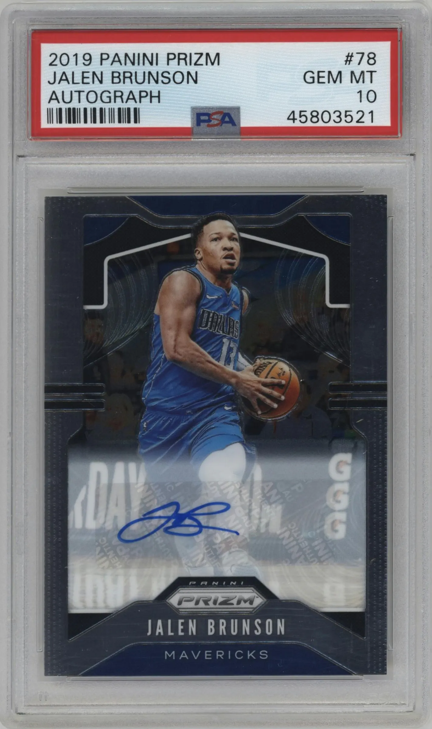 2019 Panini Prizm Auto Jalen Brunson #78 PSA 10