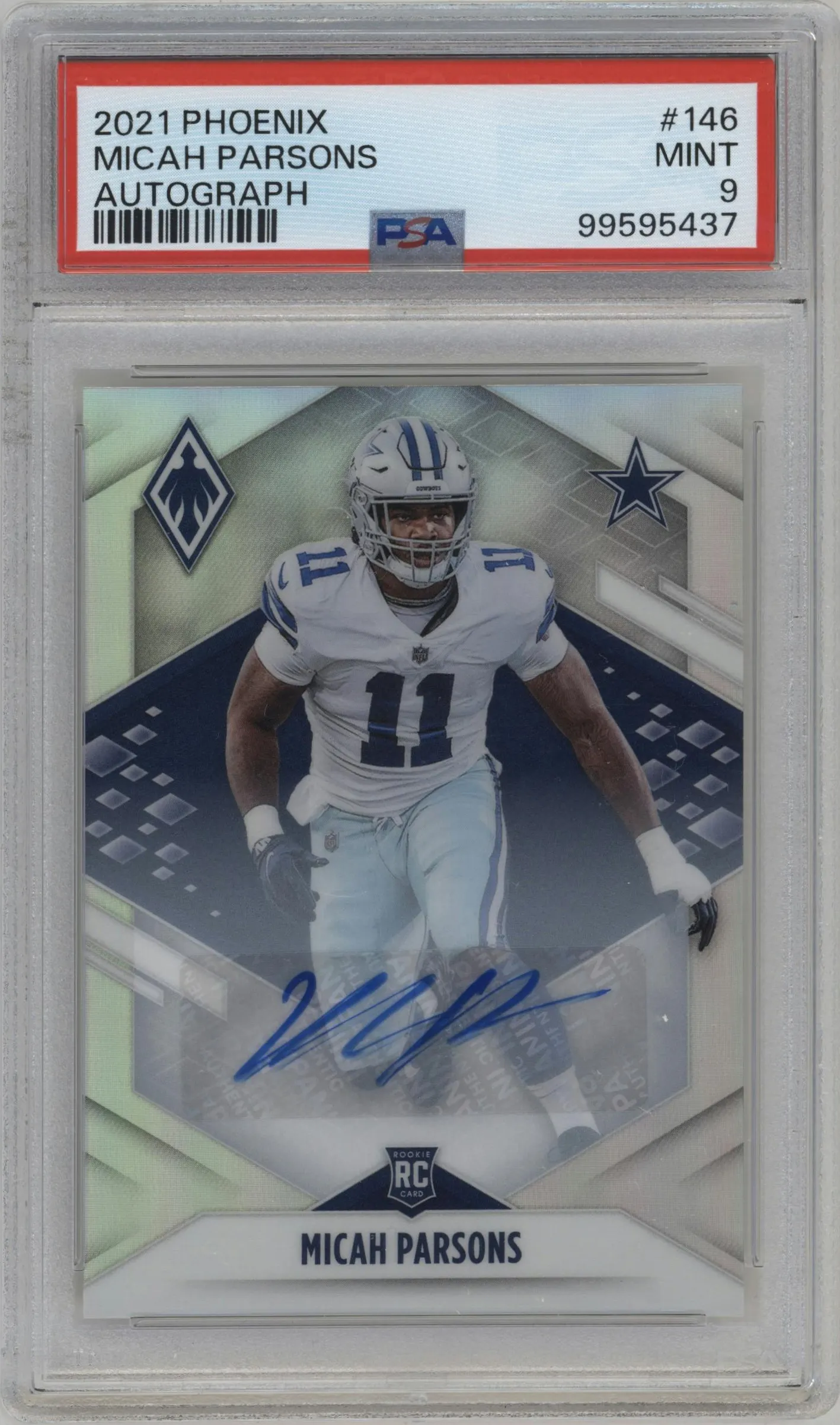 2021 Panini Phoenix Rke.Auto Micah Parsons #146 PSA 9