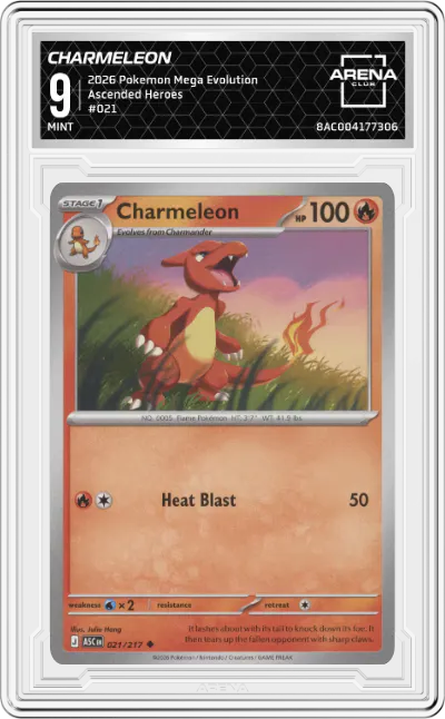 2026 Pokemon Mega Evolution Ascended Heroes Charmeleon #021 ARENA CLUB 9