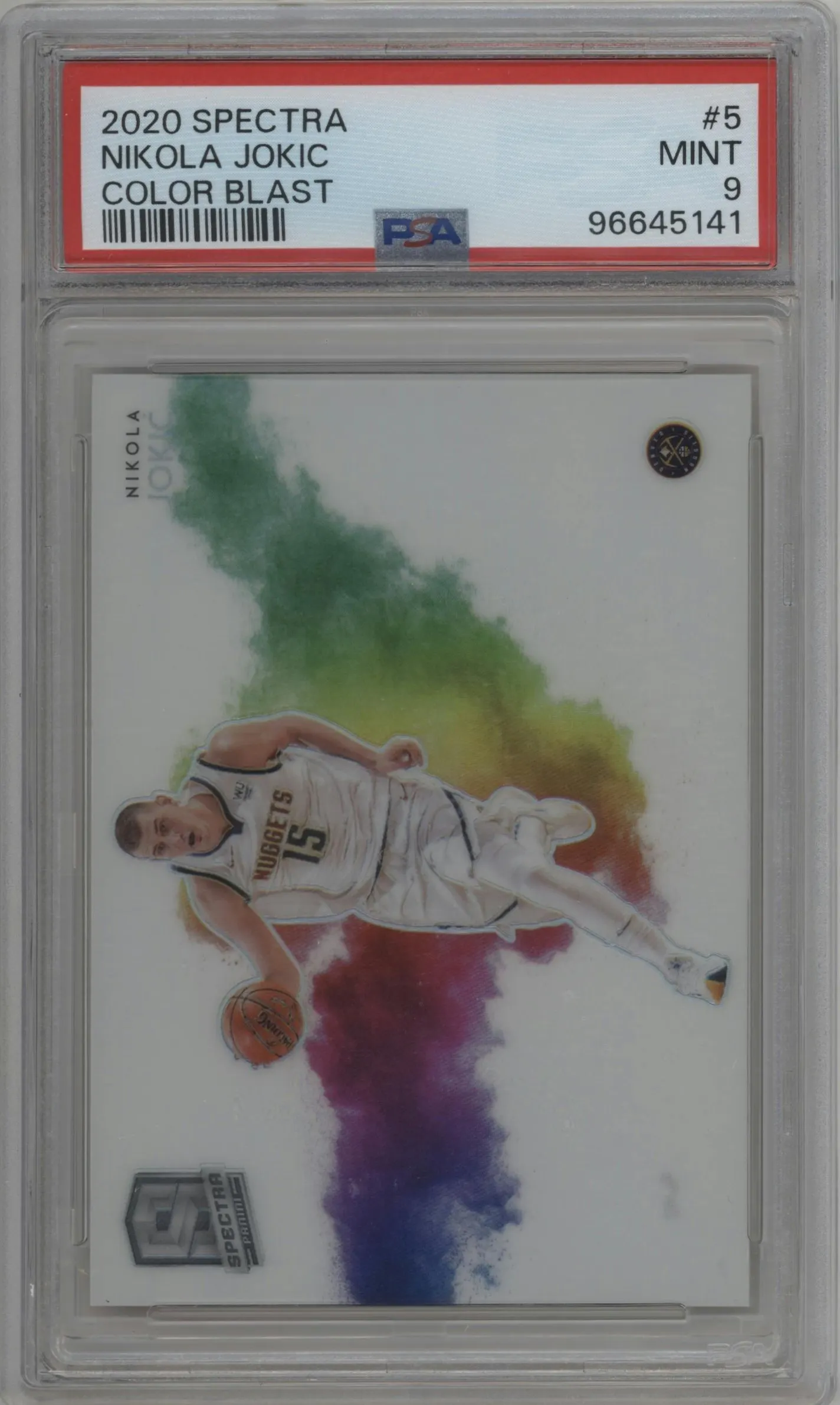 2020 Panini Spectra Color Blast Nikola Jokic #5 PSA 9