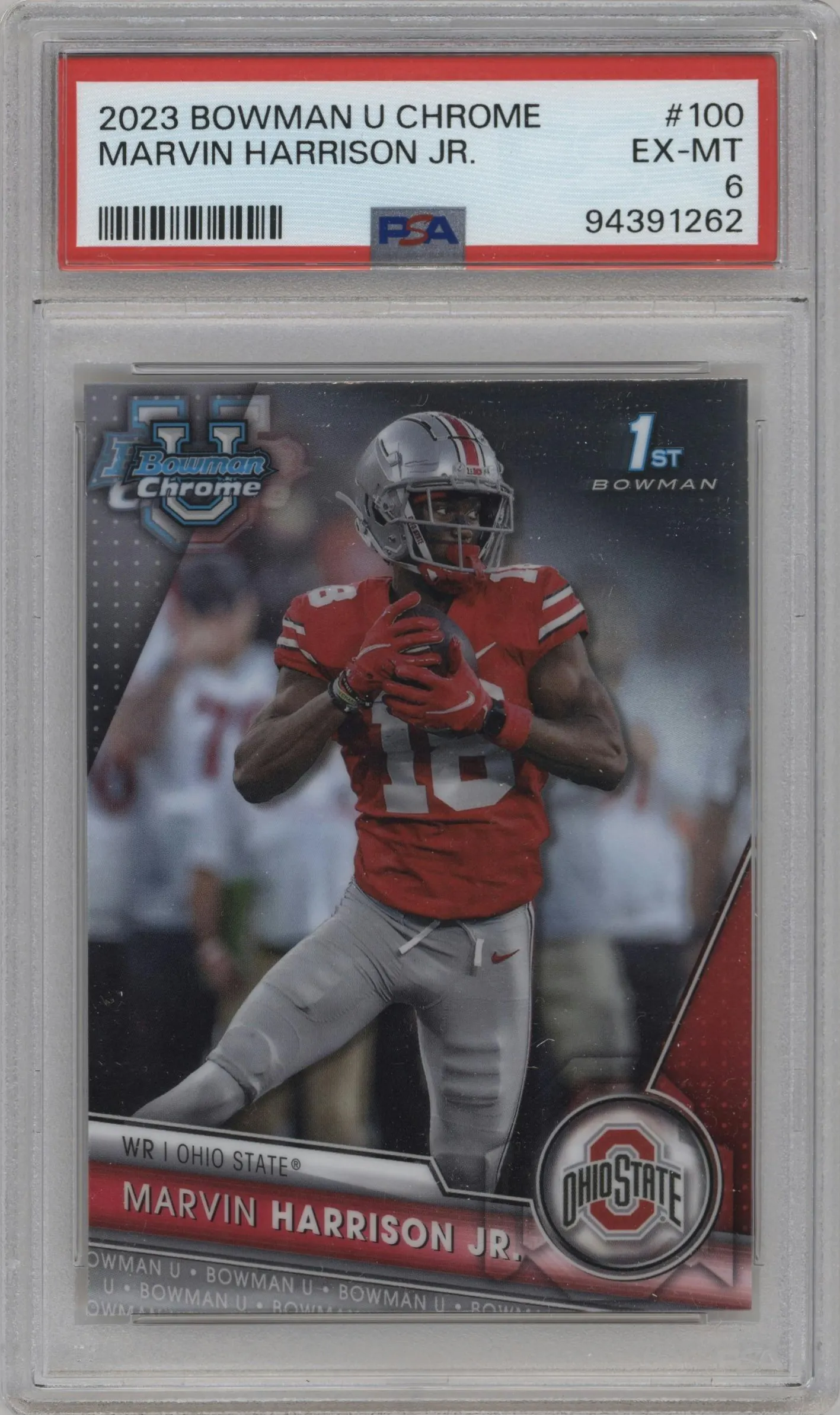 2023 Bowman Chrome University Marvin Harrison Jr. #100 PSA 6