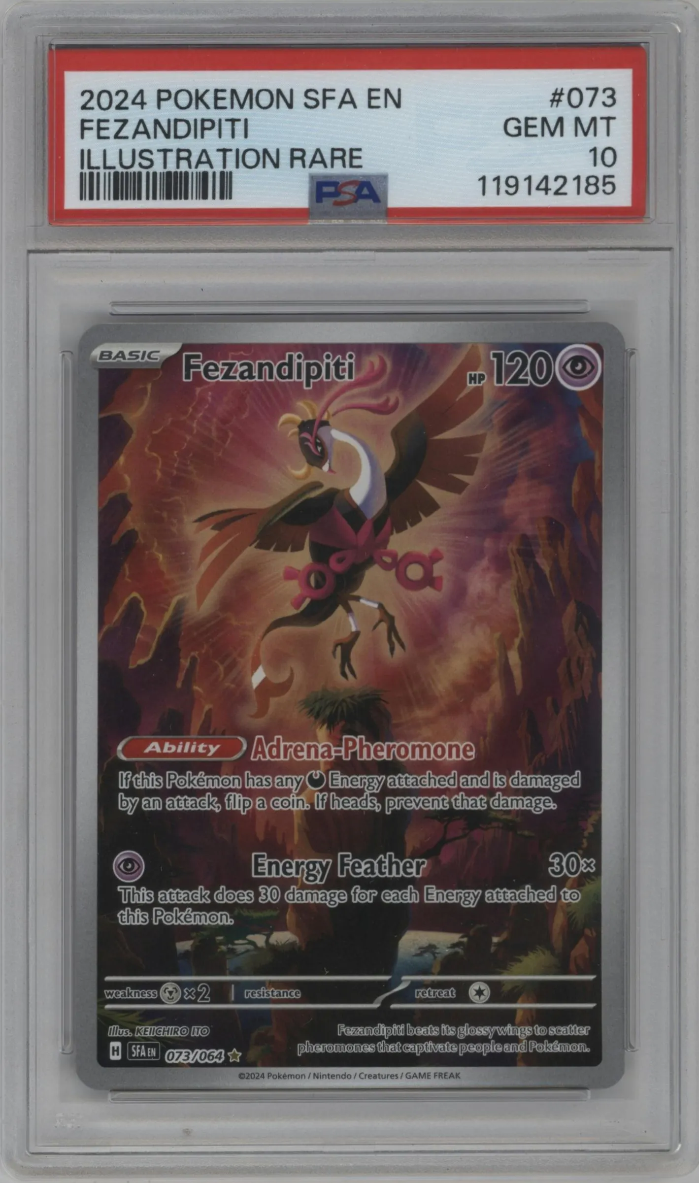 2024 Pokemon SV Shrouded Fable Fezandipiti #073 PSA 10