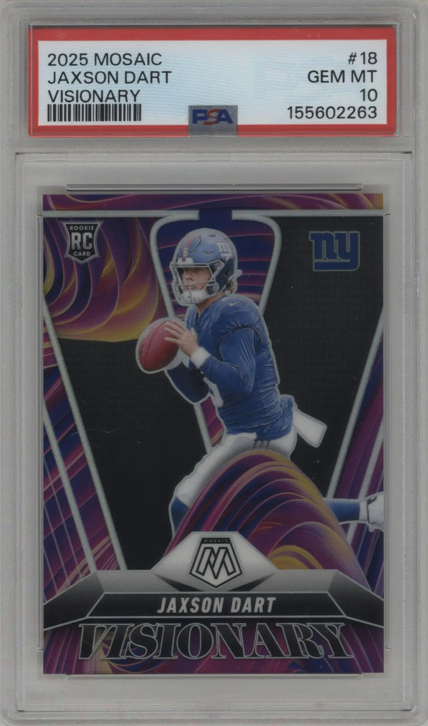 2025 Panini Mosaic Visionary Jaxson Dart #18 PSA 10