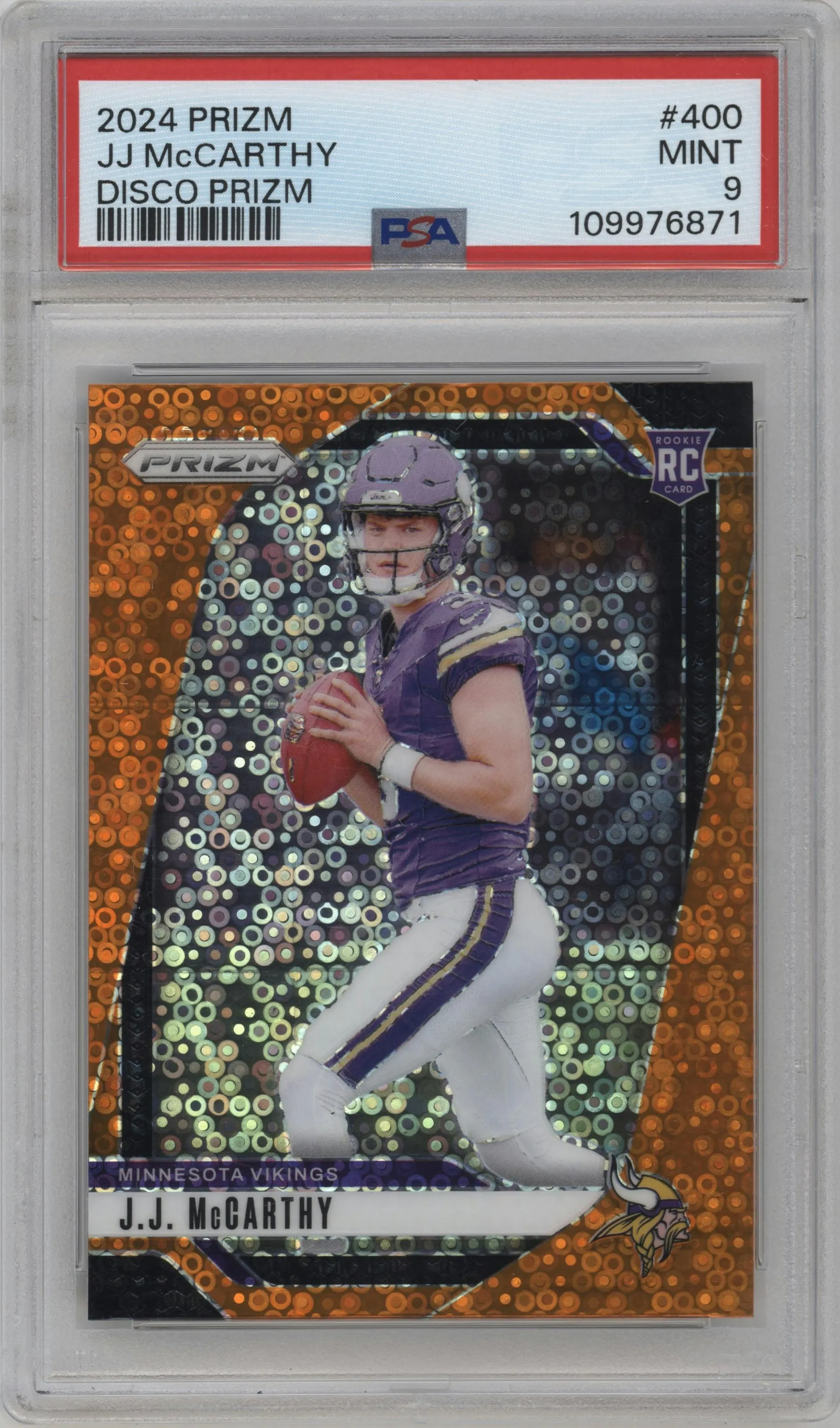 2024 Panini Prizm J.J. McCarthy Disco #400 PSA 9