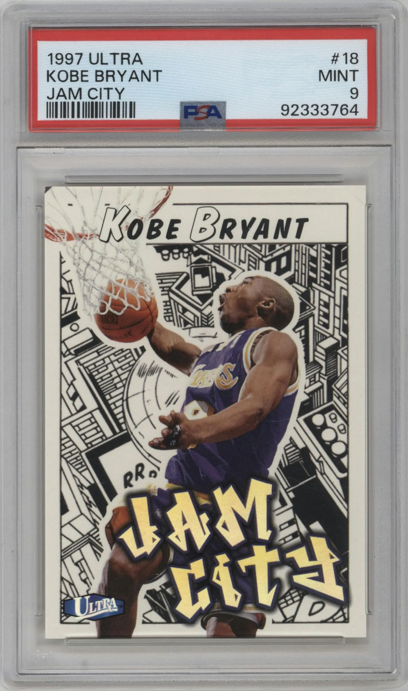 1997 Fleer Ultra Jam City Kobe Bryant JC #18 JC PSA 9