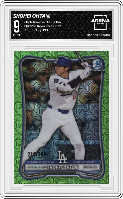 2026 Bowman Mega Box Chrome Shohei Ohtani Neon Green Refractor #52 ARENA CLUB 9