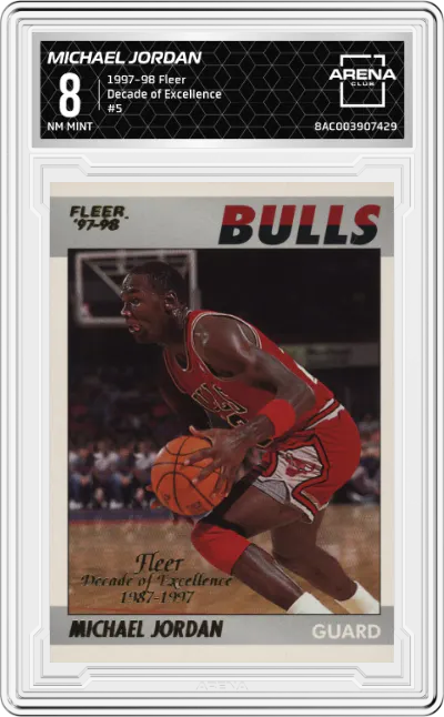 1997 Fleer Decade of Excellence Michael Jordan #5 ARENA CLUB 8