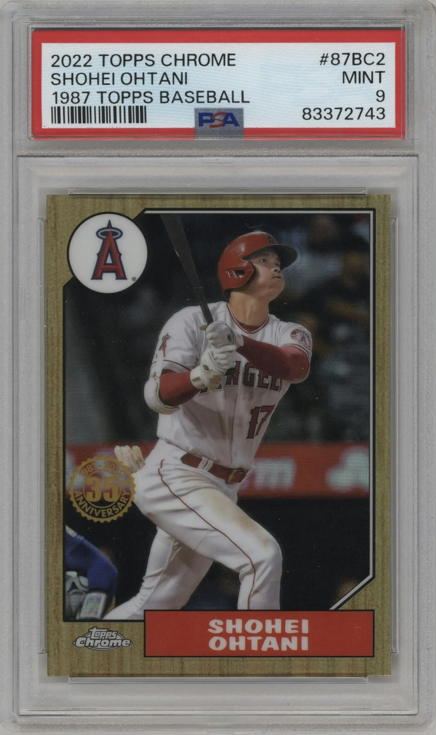 2022 Topps Chrome 1987 Topps Shohei Ohtani #87BC-2 PSA 9