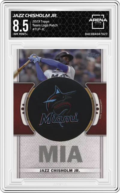 2023 Topps Series 1 Team Logo Patch Jazz Chisholm Jr. #TLP-JC ARENA CLUB 8.5