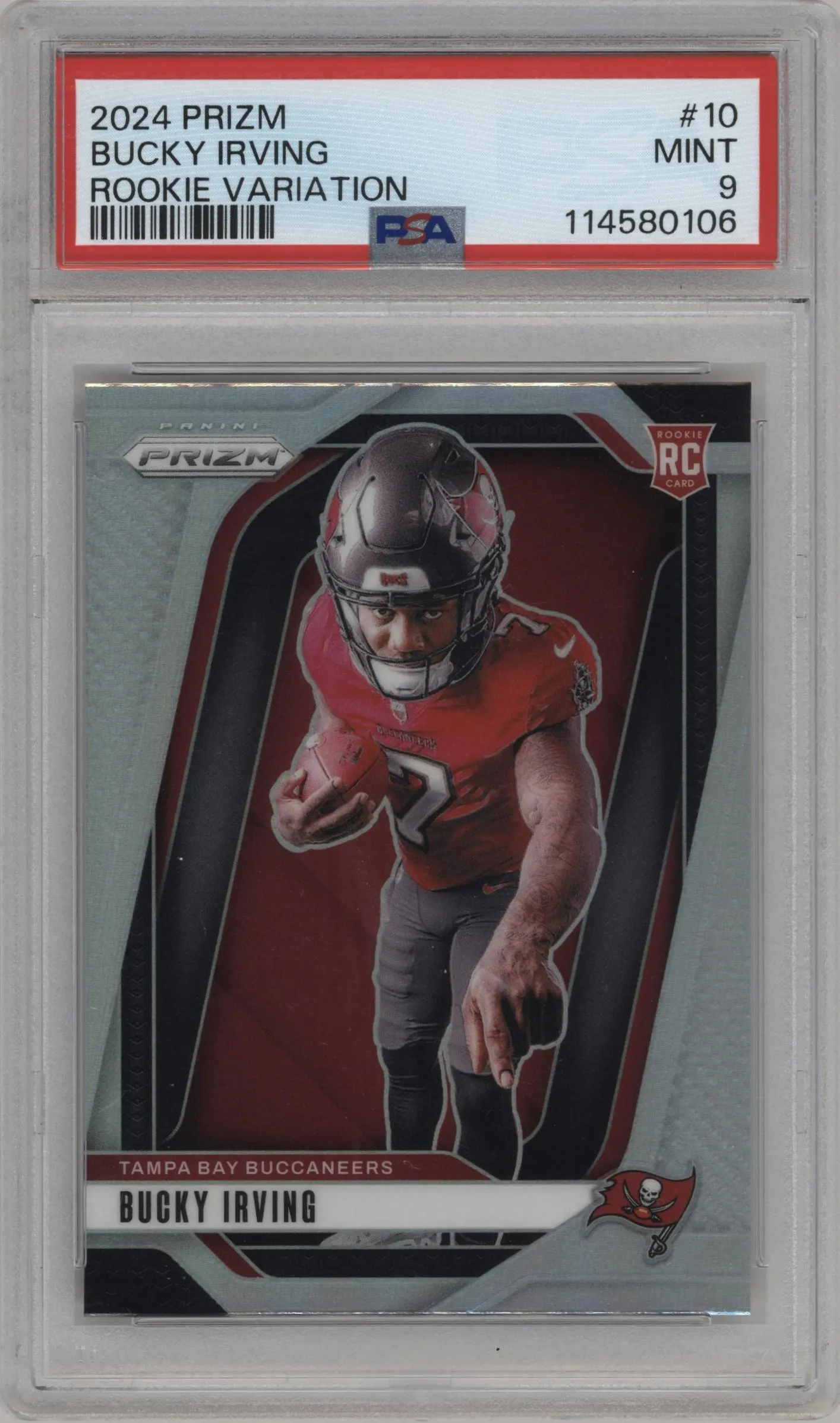 2024 Panini Prizm Rke.Var. Bucky Irving #10 PSA 9