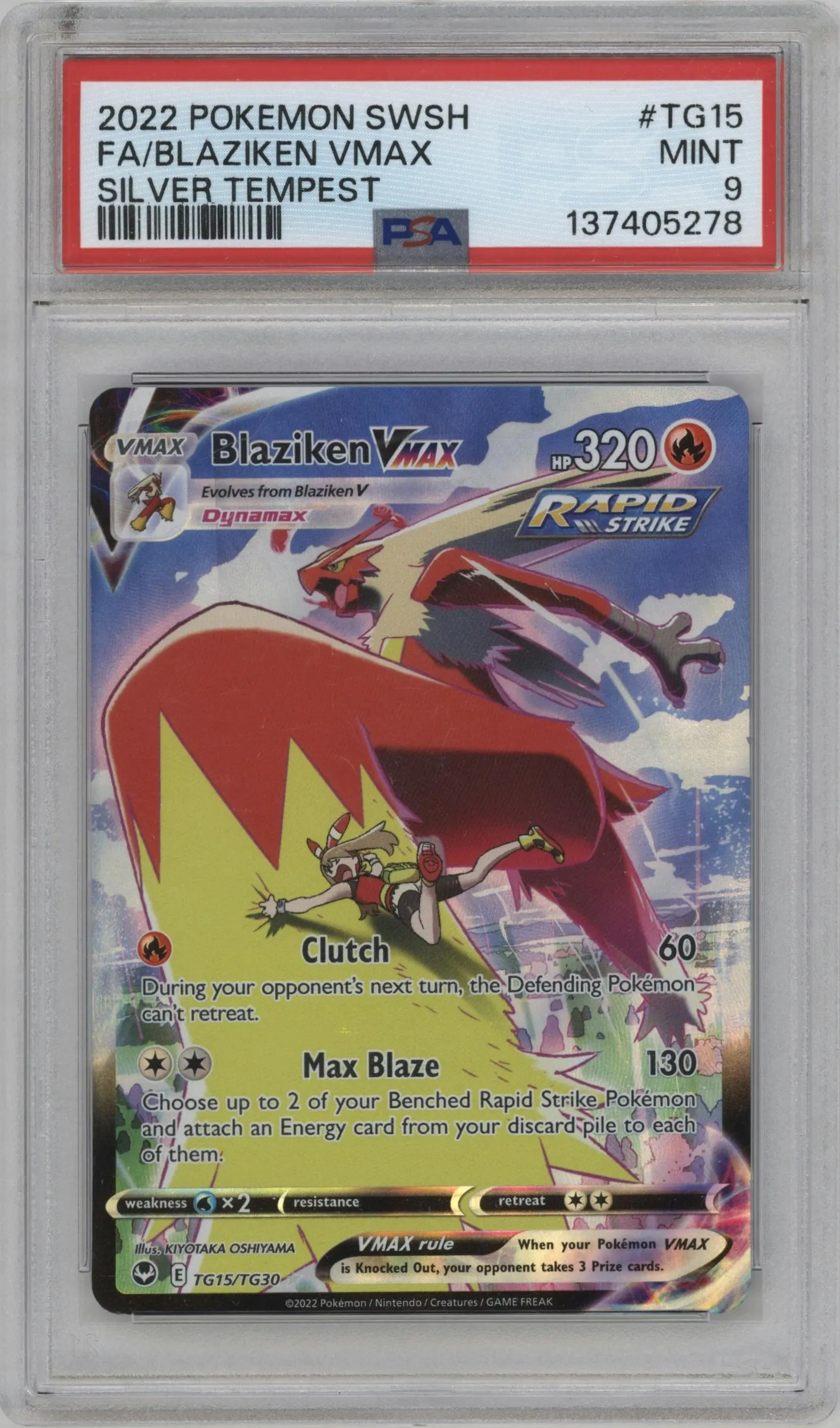 2022 Pokemon SWSH Silver Tempest TG Blaziken VMAX #TG15 PSA 9