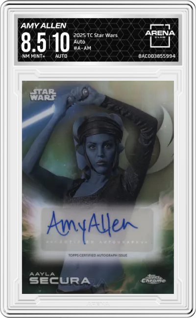 2025 Topps Chrome Star Wars Auto Amy Allen #A-AM ARENA CLUB 8.5