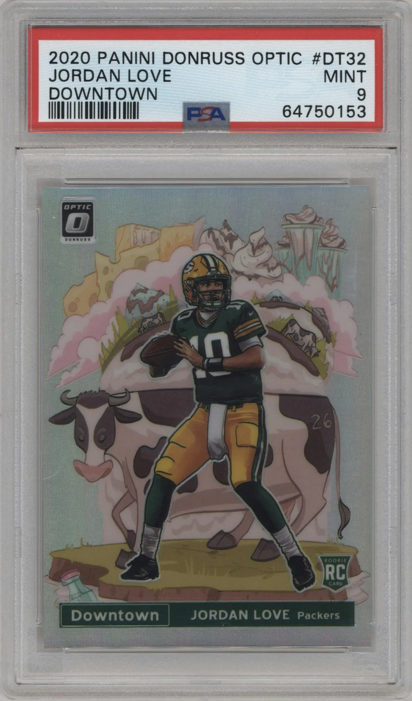 2020 Panini Donruss Optic Downtown Jordan Love #DT-32 PSA 9
