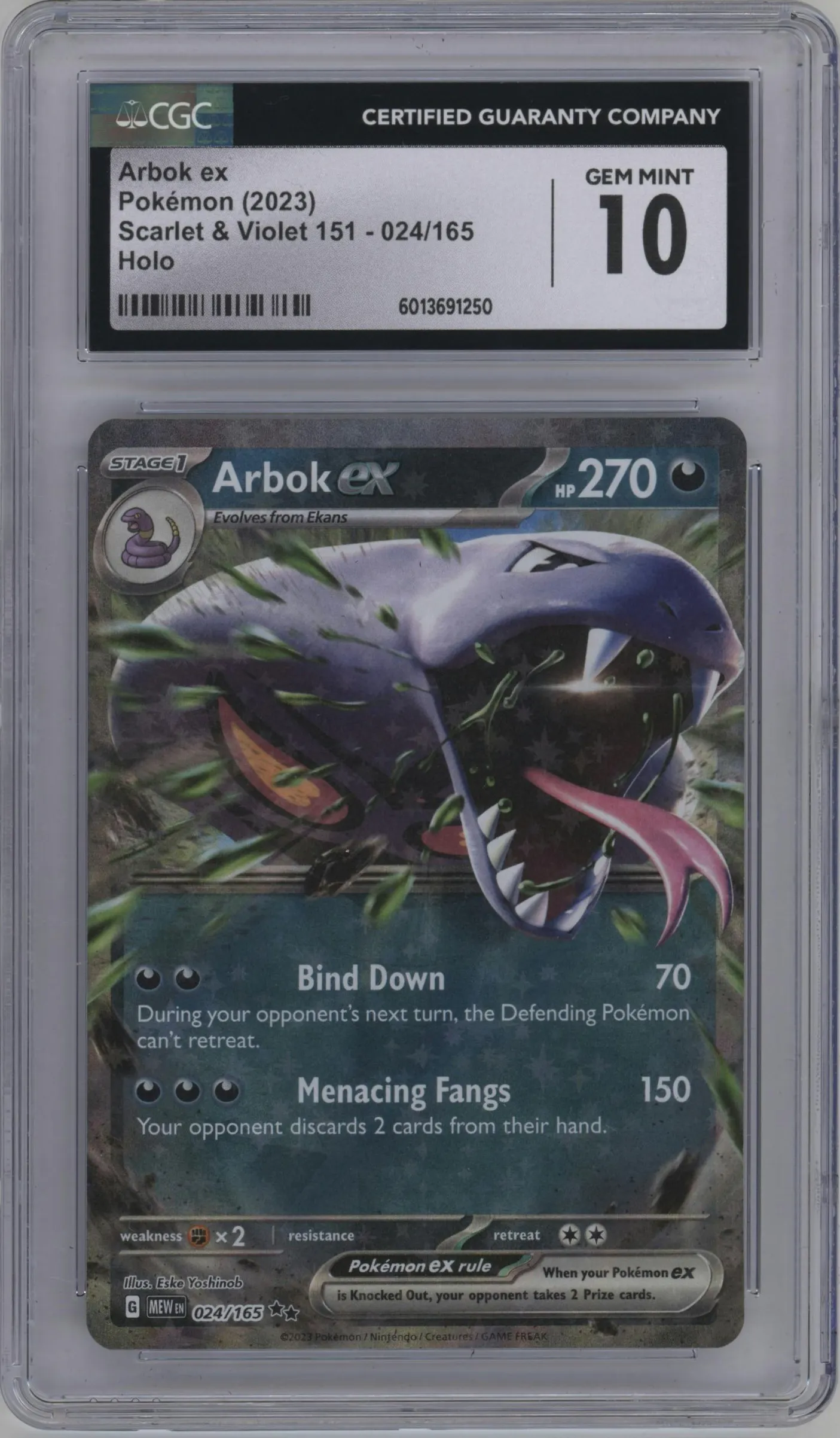 2023 Pokemon SV Arbok ex #024 CGC 10