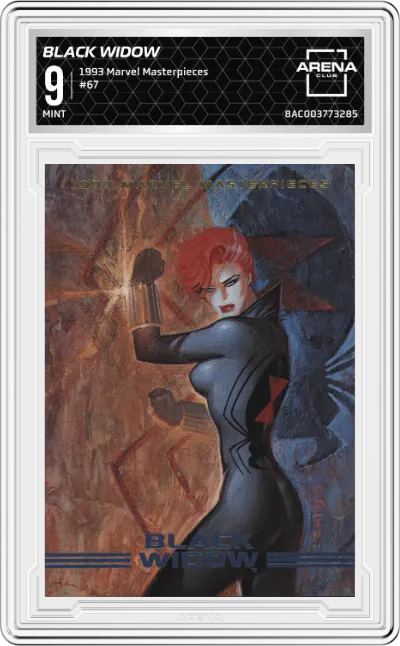 1993 SkyBox Marvel Masterpieces Black Widow ARENA CLUB 9