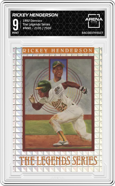 1992 Donruss The Legends Series Rickey Henderson ARENA CLUB 9