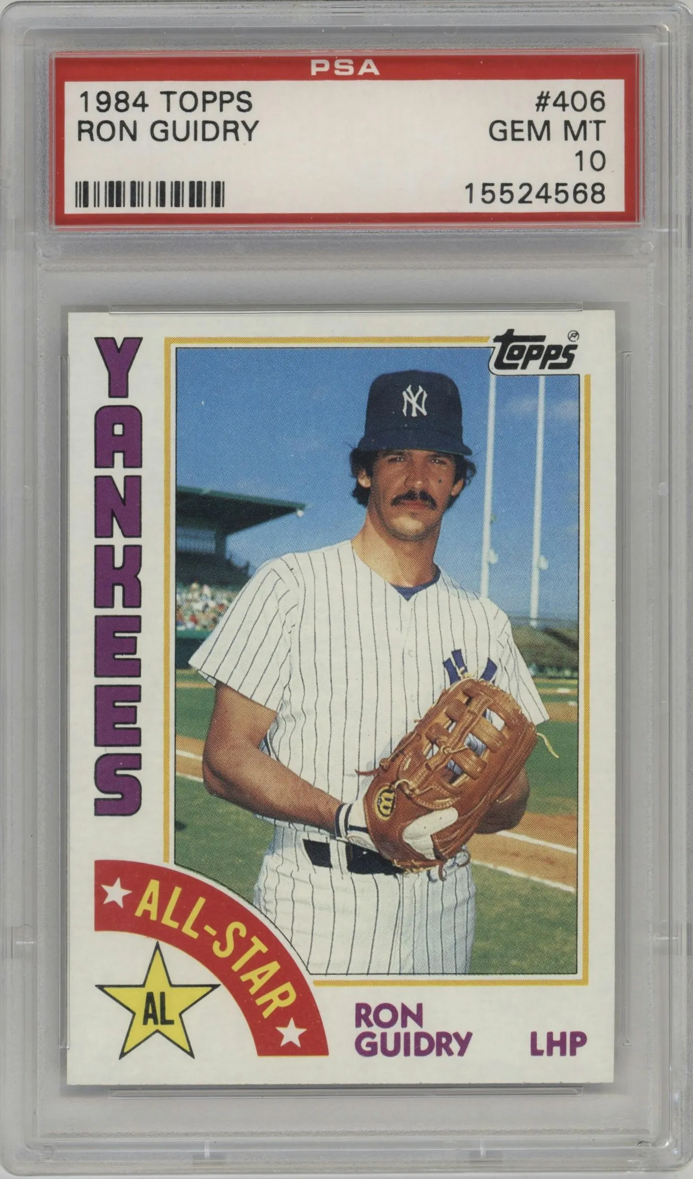 1984 Topps Ron Guidry #406 PSA 10