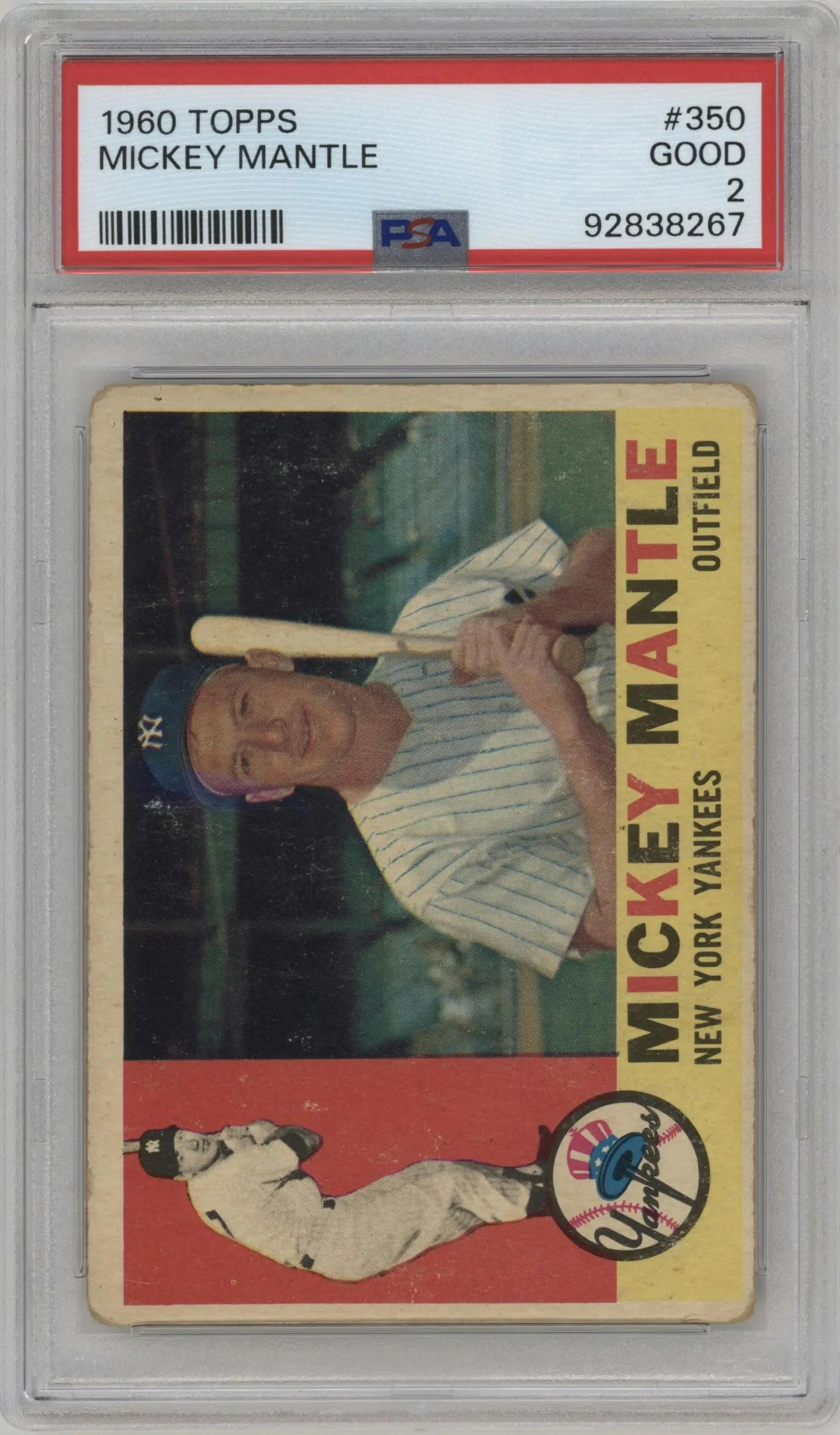 1960 Topps Mickey Mantle #350 PSA 2