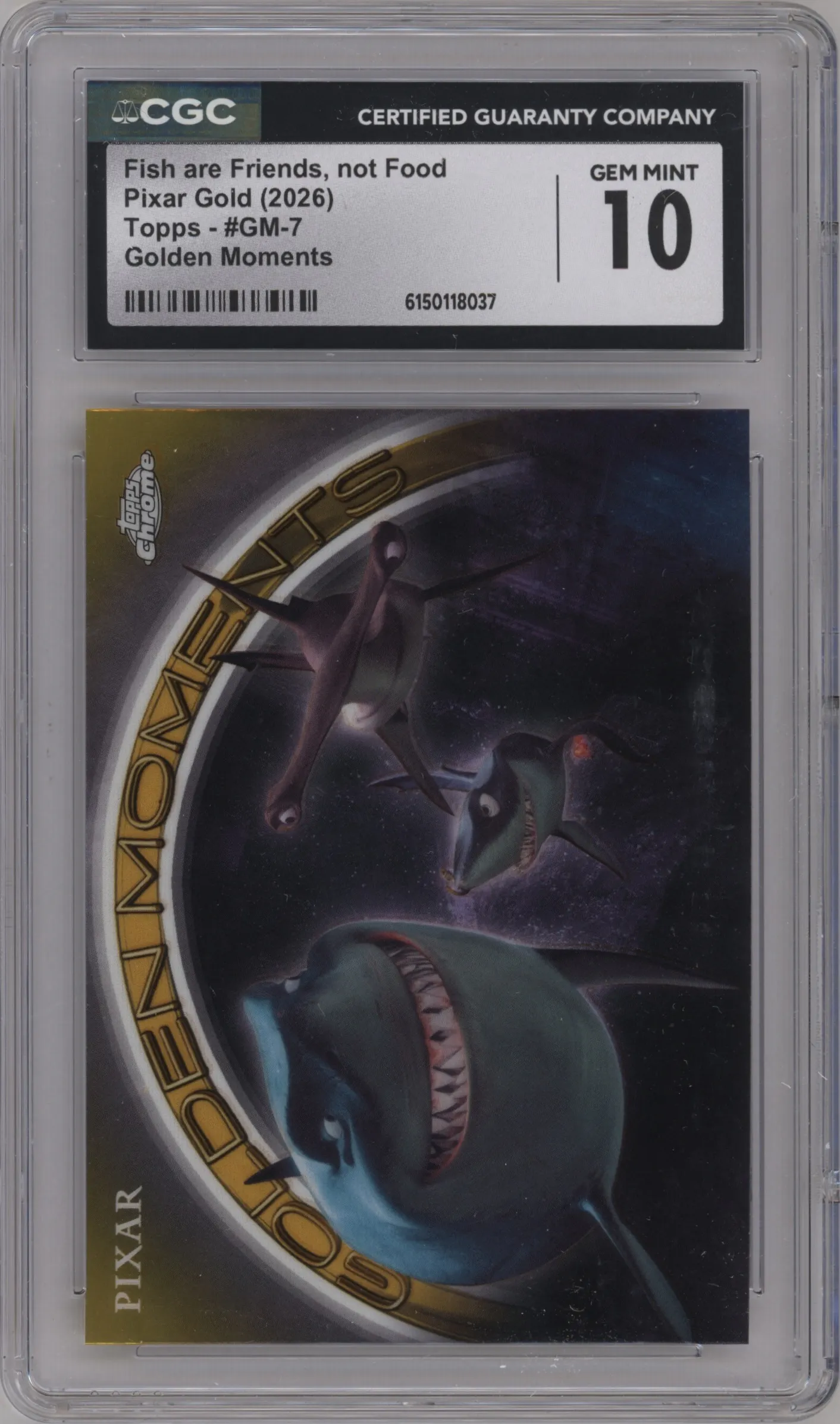 2025 Topps Pixar Gold Golden Moments Fish Are Friends, Not Food #GM-7 CGC 10