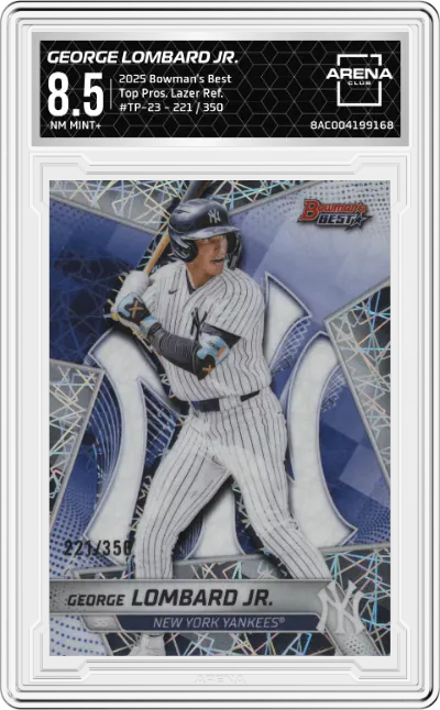 2025 Bowman's Best Top Pros. George Lombard Jr. Lazer Refractor #TP-23 ARENA CLUB 8.5