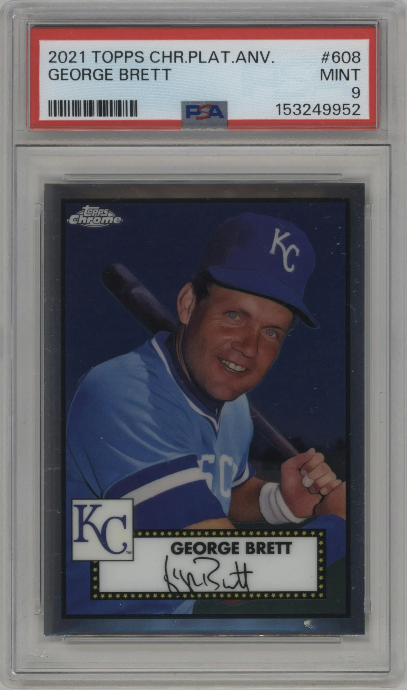 2021 Topps Chrome Platinum Anniversary George Brett #608 PSA 9