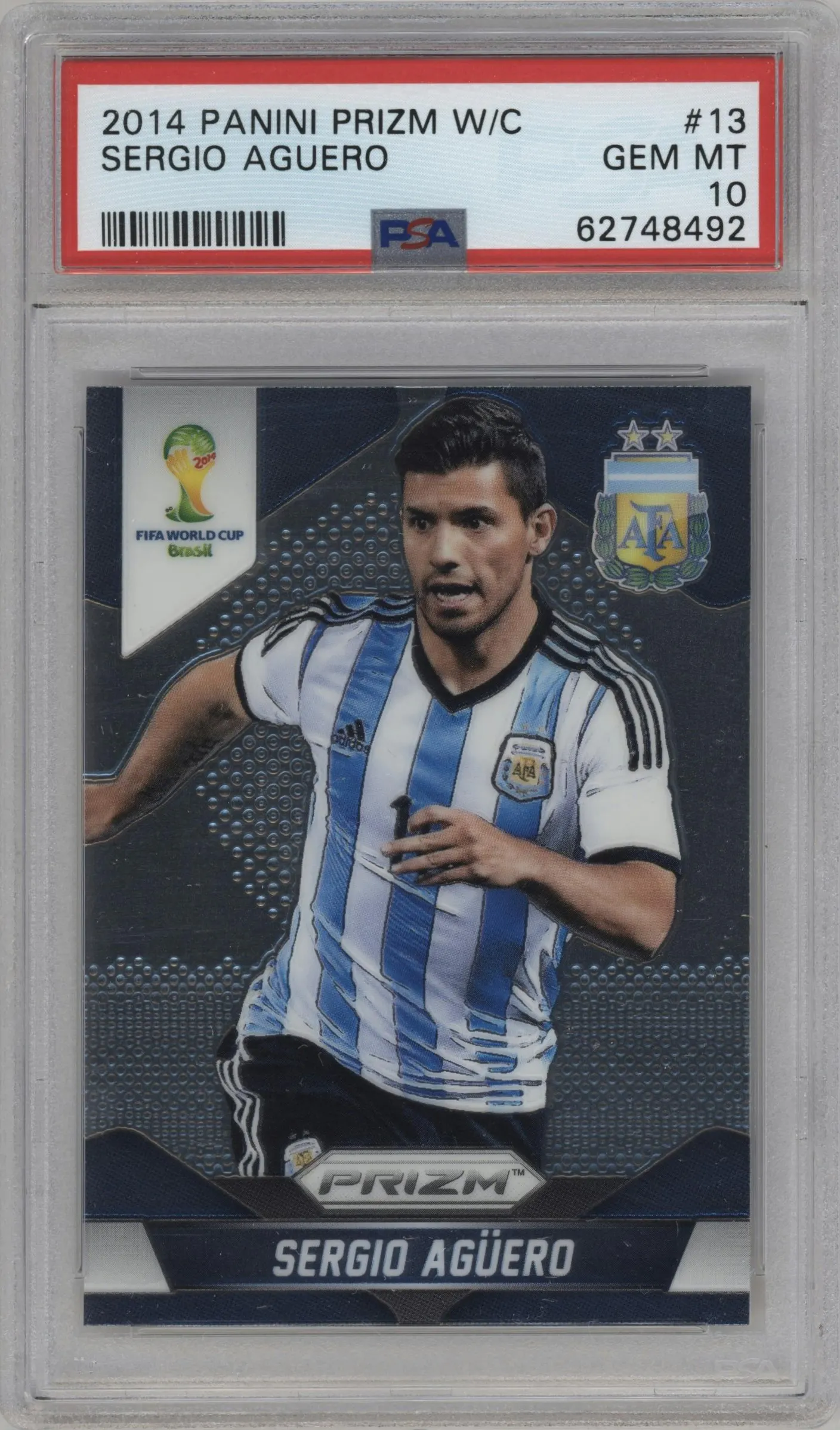 2014 Panini Prizm World Cup Argentina Sergio Aguero PSA 10