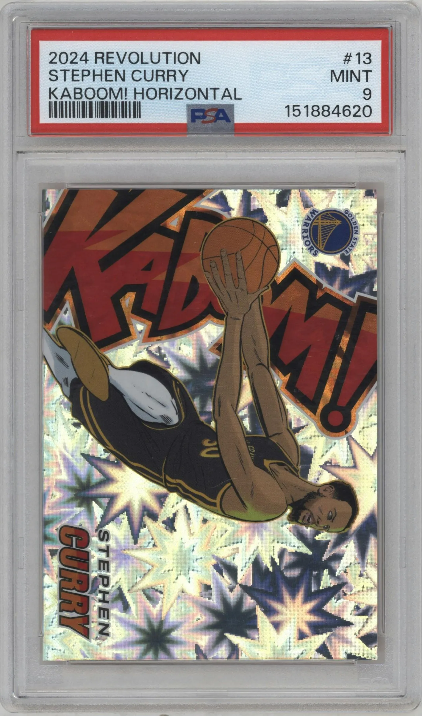 2024 Panini Revolution Kaboom! Horizontal Stephen Curry #13 PSA 9