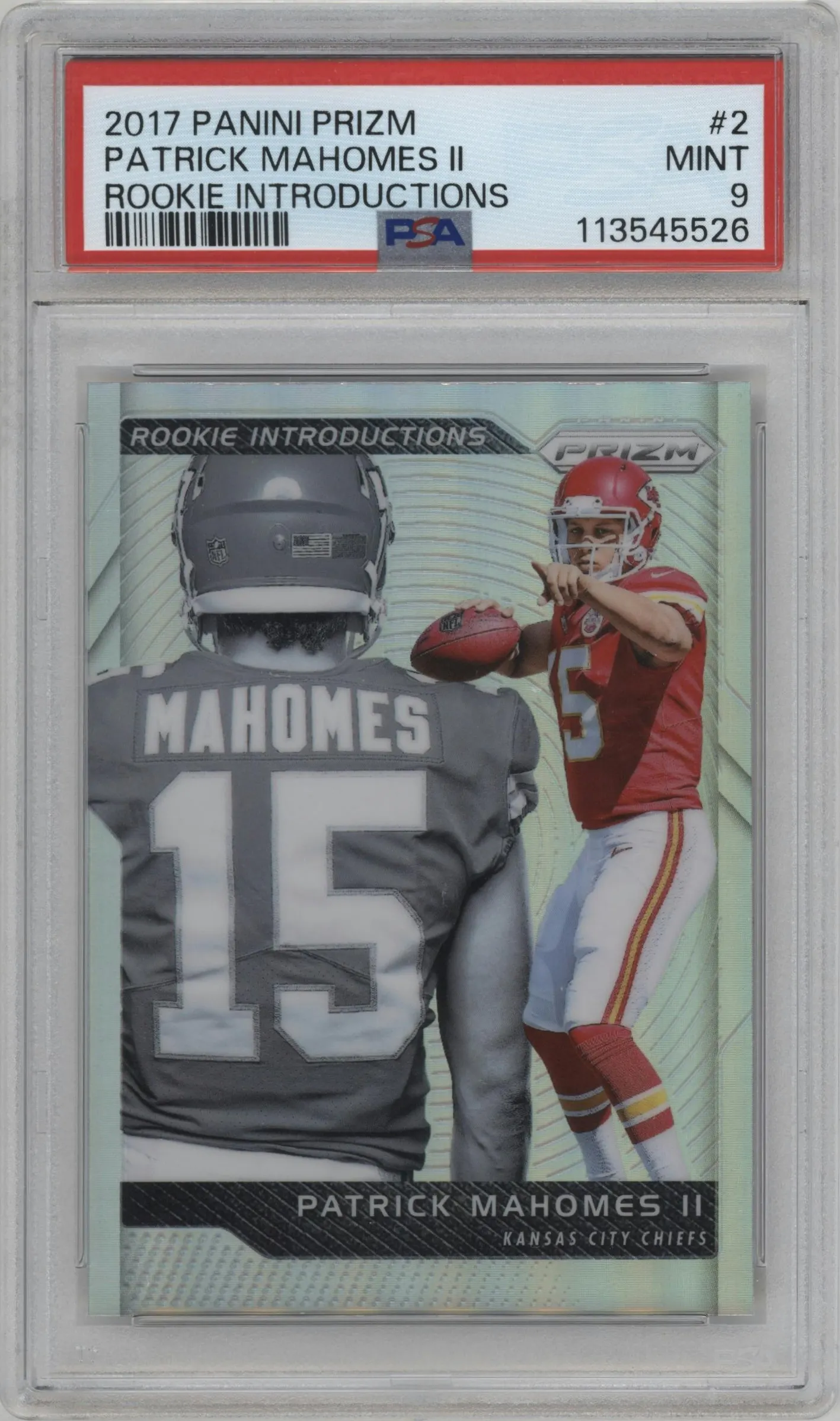 2017 Panini Prizm Rke.Introductions Patrick Mahomes II #2 PSA 9