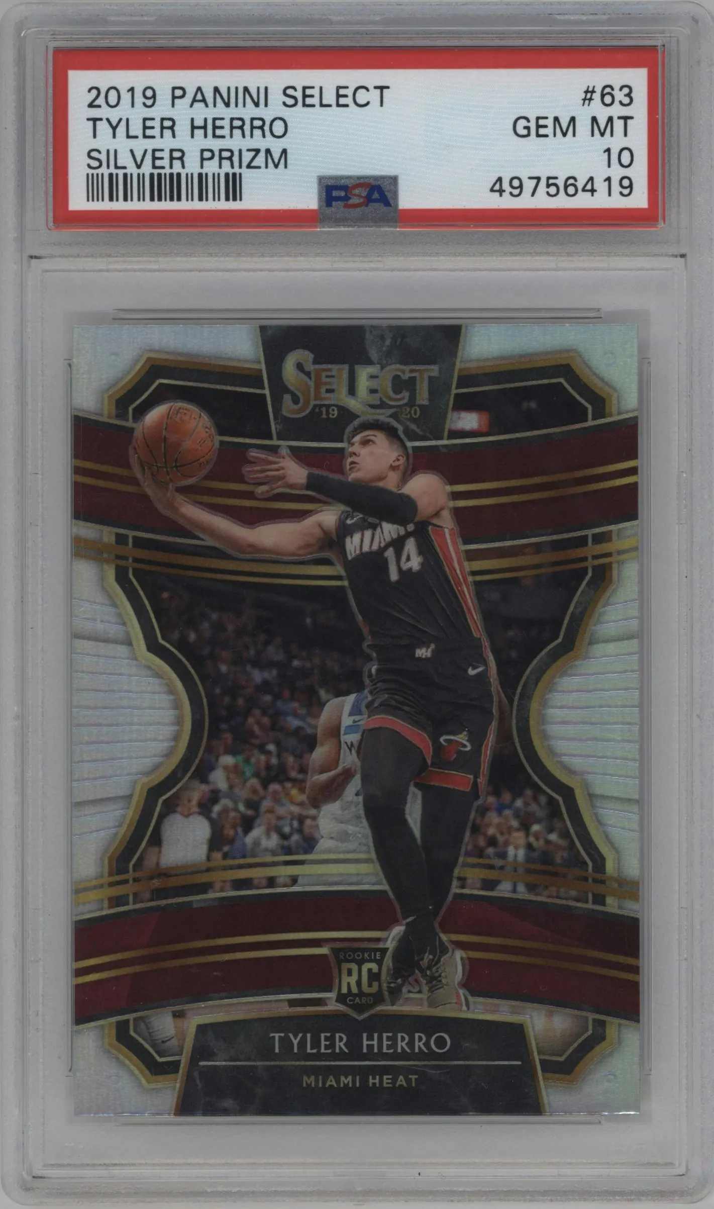 2019 Panini Select Tyler Herro Silver Prizm #63 PSA 10