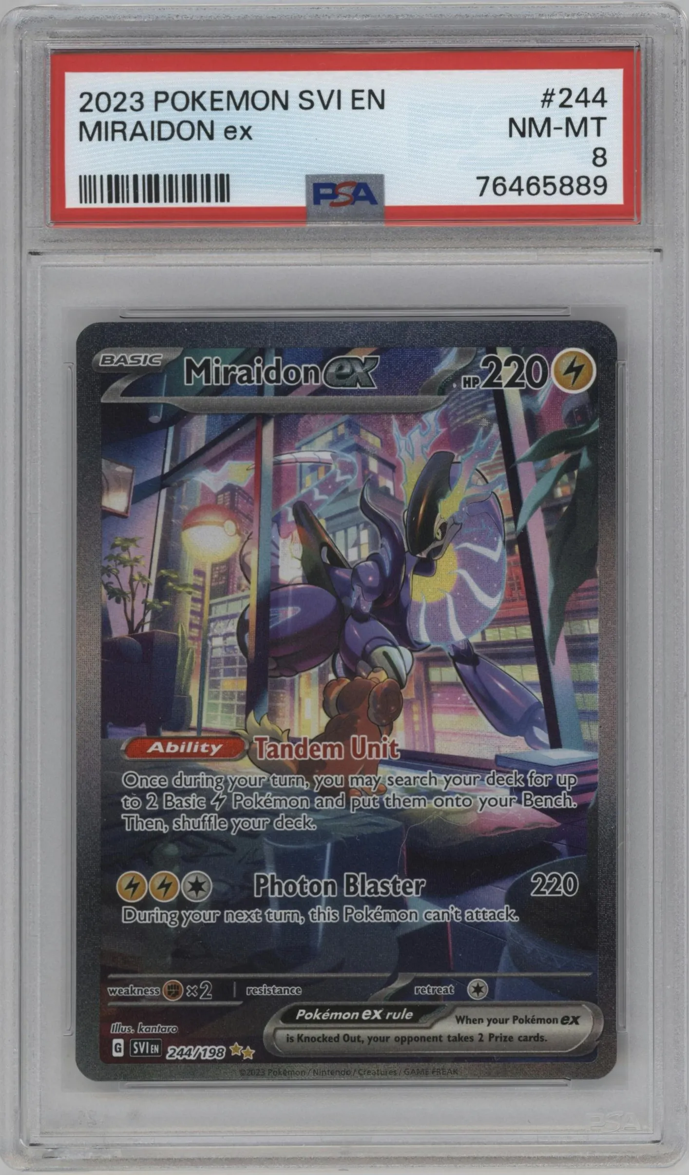 2023 Pokemon SV Miraidon ex #244 PSA 8