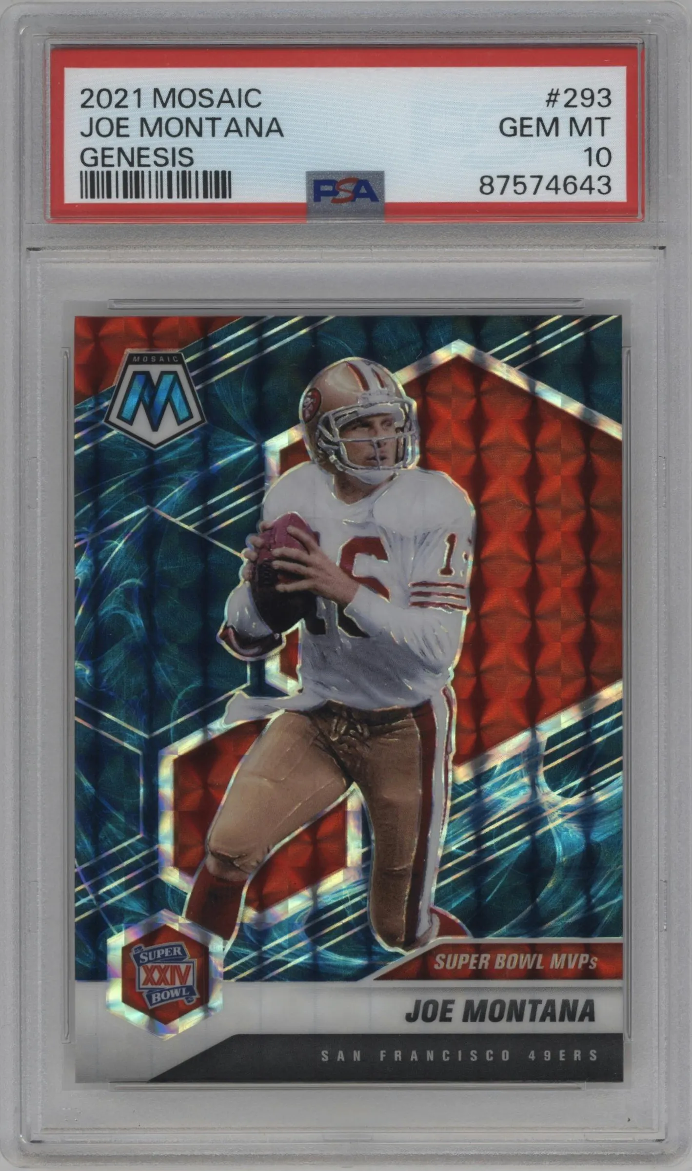 2021 Panini Mosaic Joe Montana Genesis #293 PSA 10