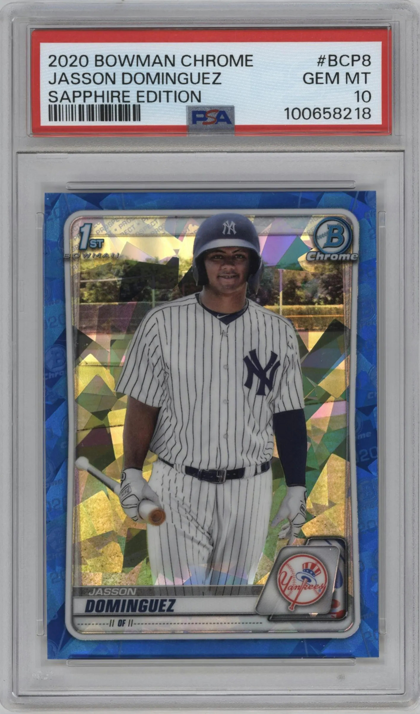 2020 Bowman Sapphire Edition Chr.Pros. Jasson Dominguez #BCP-8 PSA 10