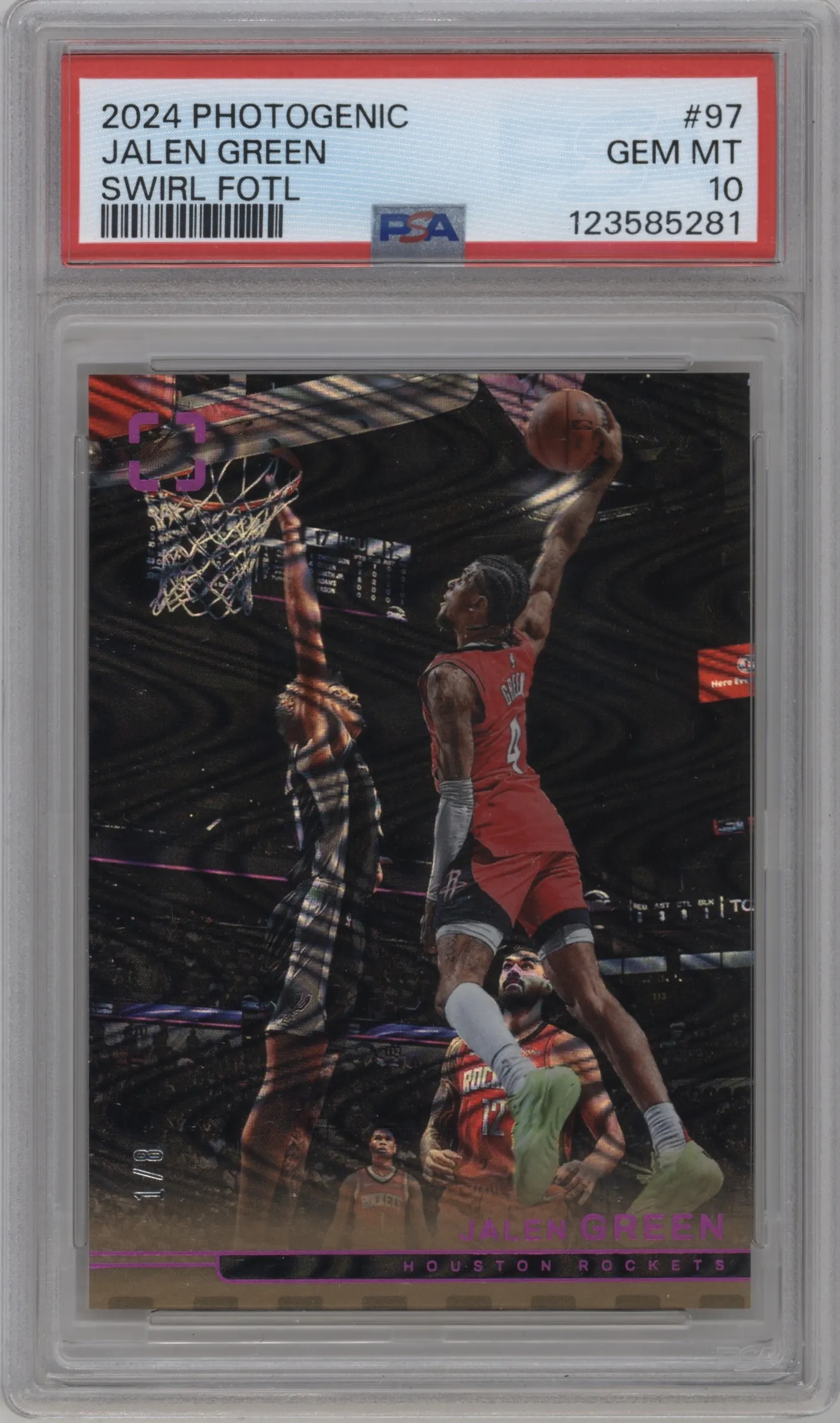 2024 Panini PhotoGenic Jalen Green Swirl FOTL #97 PSA 10