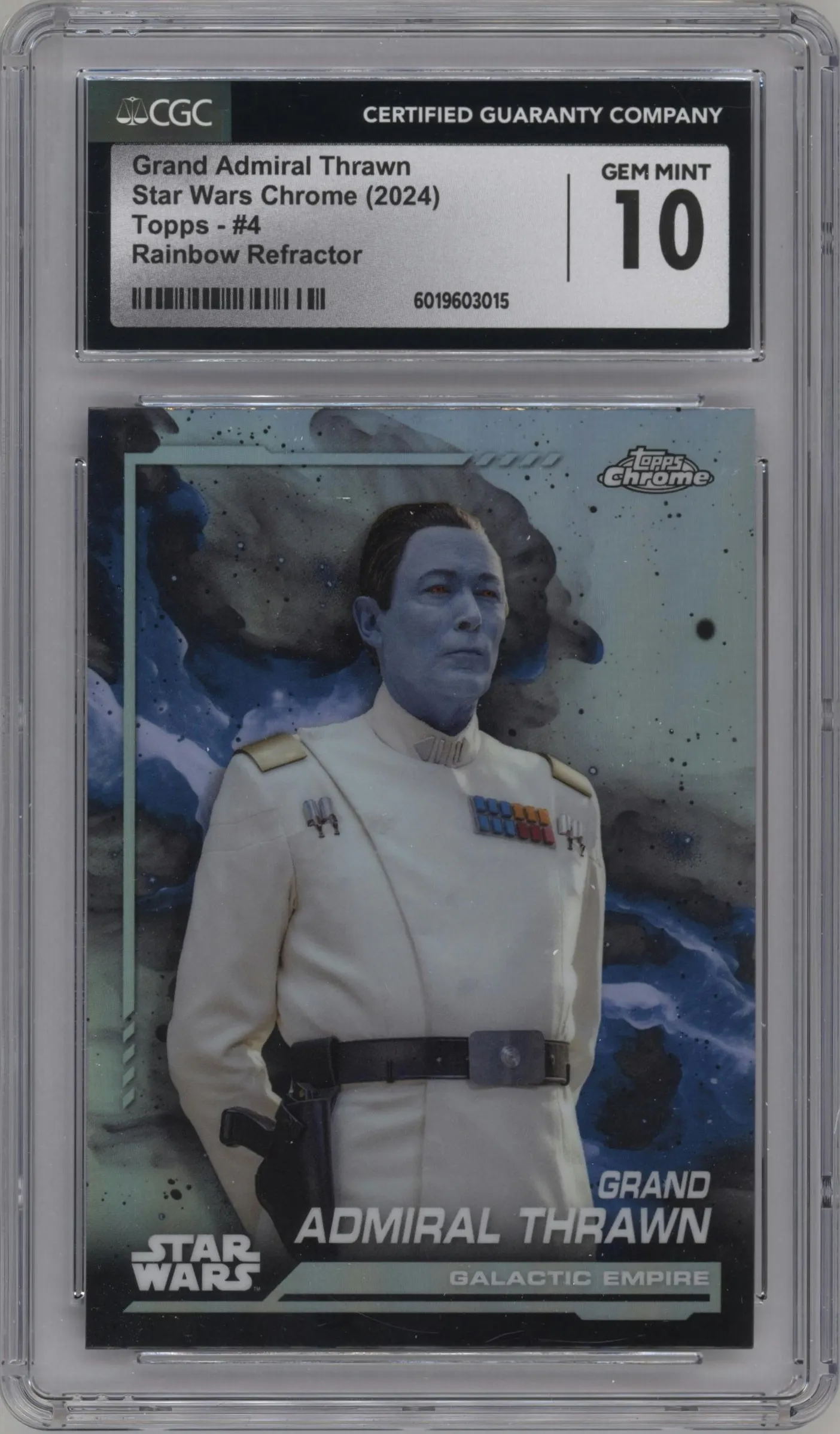 2024 Topps Chrome Star Wars Grand Admiral Thrawn Rainbow Refractor #4 CGC 10