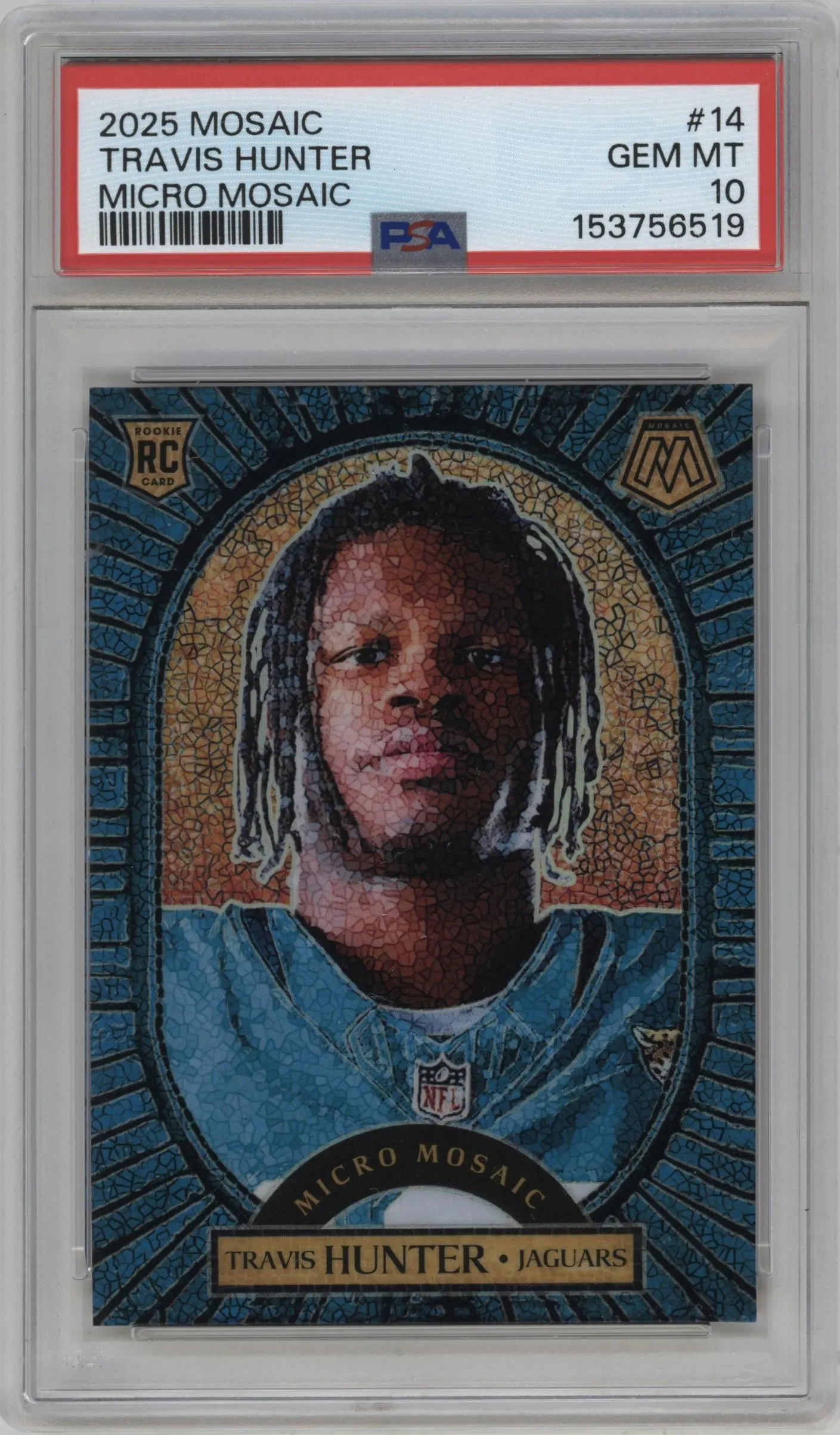 2025 Panini Mosaic Micro Mosaic Travis Hunter #14 PSA 10