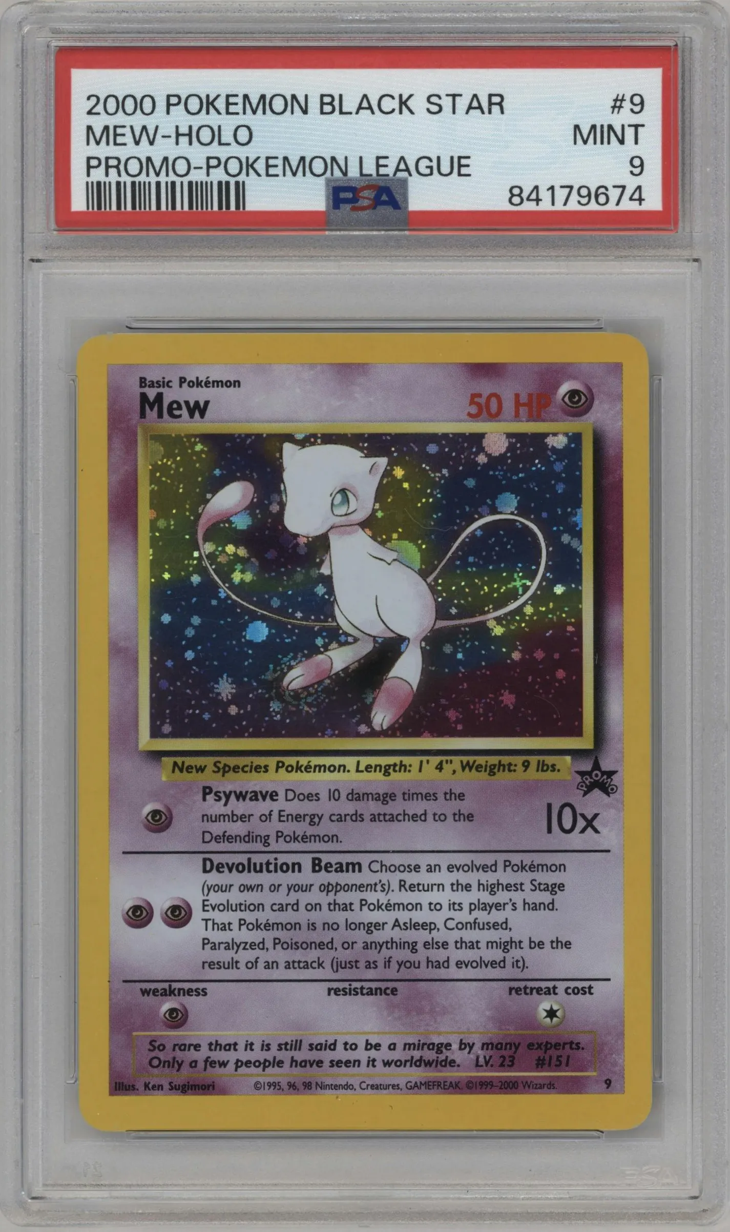2000 Pokemon WoTC Mew League #9 PSA 9
