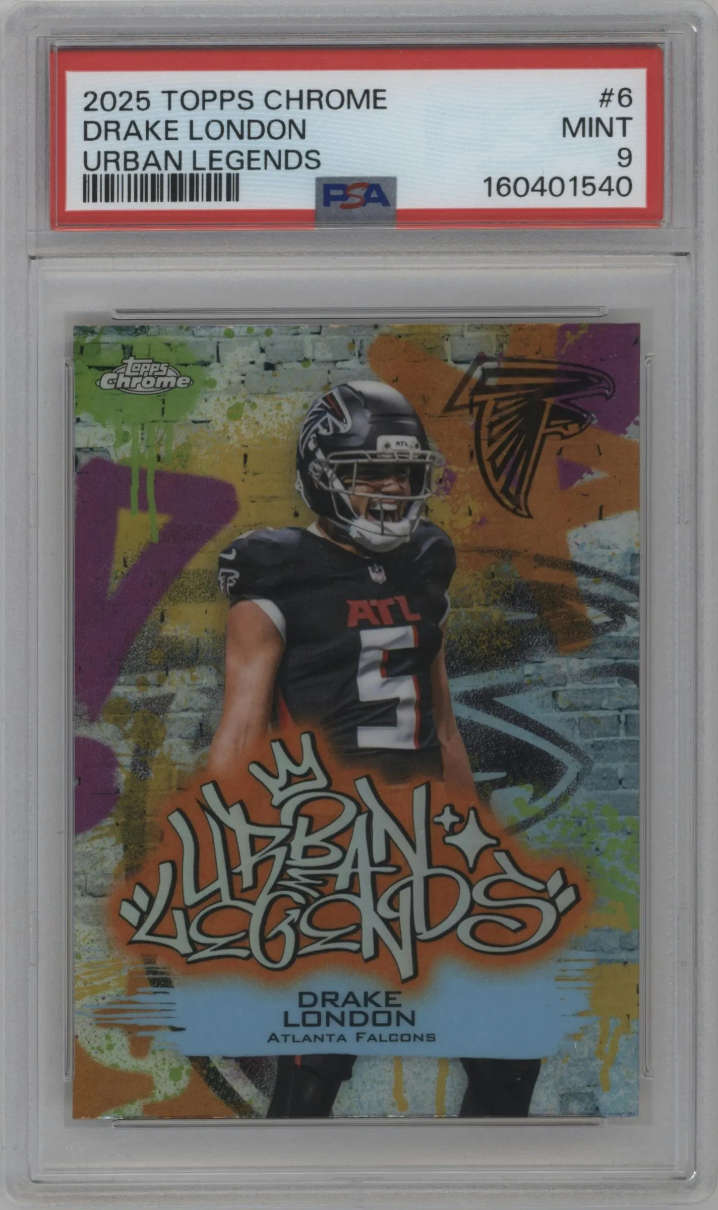 2025 Topps Chrome Urban Legends Drake London #UL-6 PSA 9