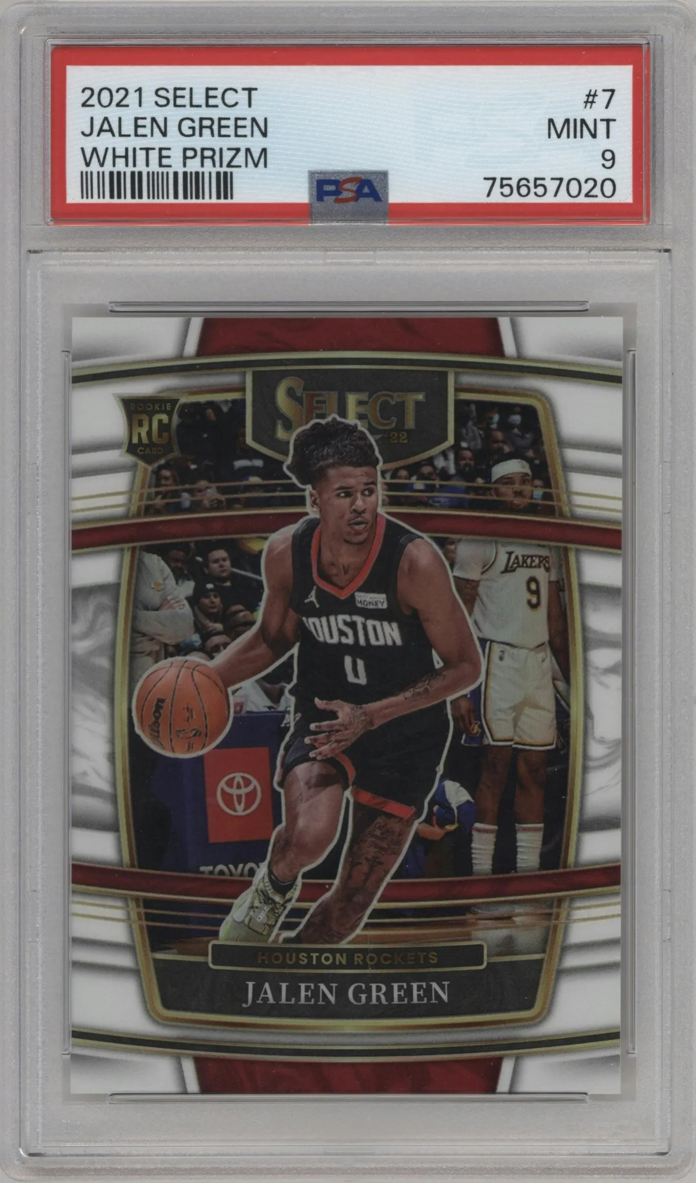 2021 Panini Select Jalen Green White Prizm #7 PSA 9