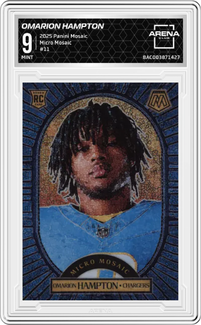 2025 Panini Mosaic Micro Mosaic Omarion Hampton #11 ARENA CLUB 9