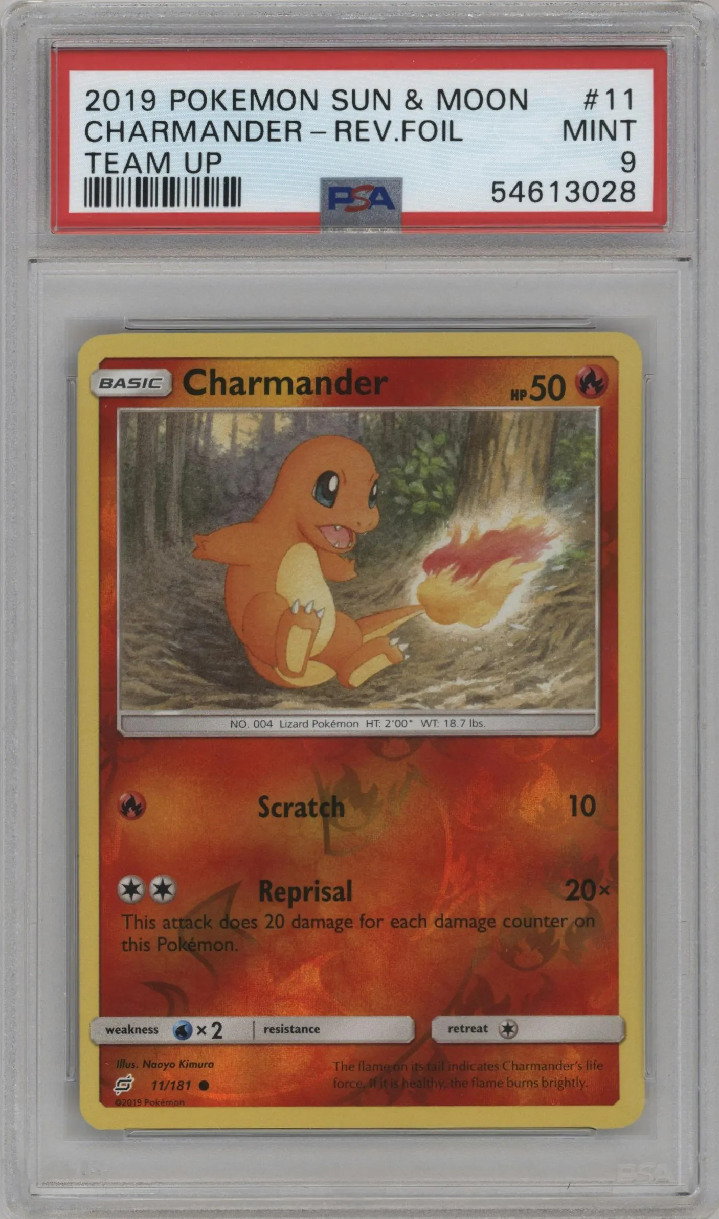 2019 Pokemon S&M Team Up Charmander #11 PSA 9