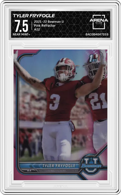 2021 Bowman University Tyler Fryfogle Pink Refractor #22 ARENA CLUB 7.5